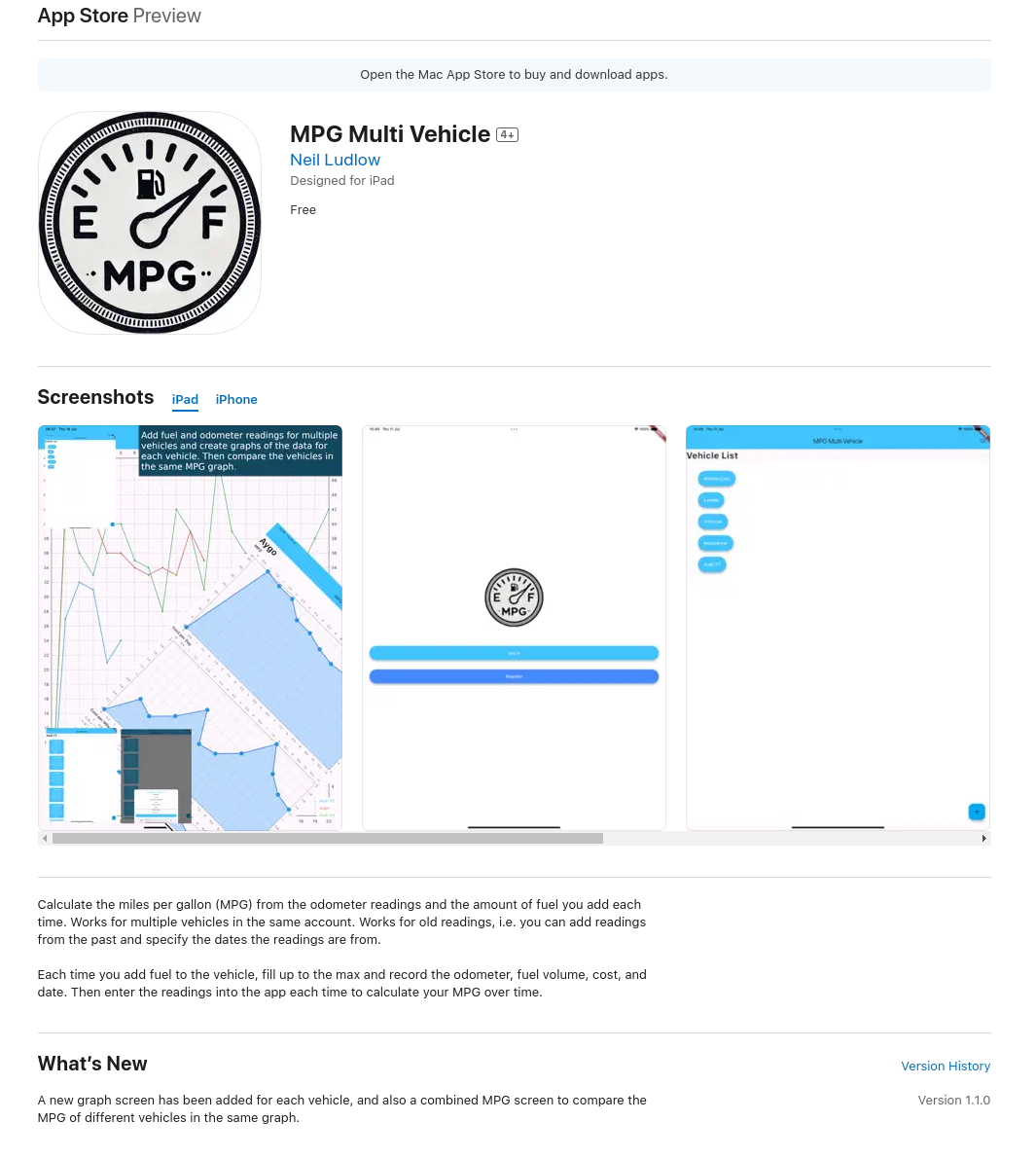 MPG Multi Vehicle on Apple App Store